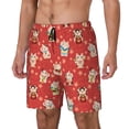thumbnail image 1 of Picia Japanese Maneki Cats pattern Mens Swim Trunks with Compression Liner Stretch Beach Shorts Quick Dry with Zipper Pockets No-Chafing Board Shorts-Small, 1 of 9