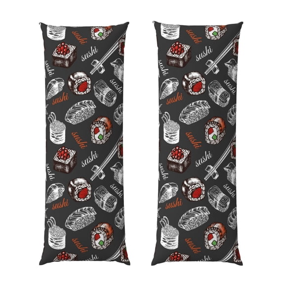 Picia Japanese Sushi Hashi Body Pillow Cover - Super Soft Microfiber 20x54 Body Pillow Case - Envelope Closure, Wrinkle, Stain Resistant Body Pillow Cover,Elegant Bedding