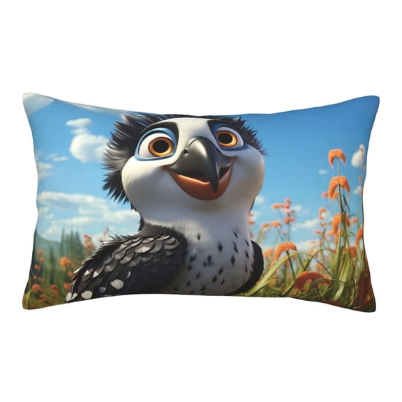 Picia Joyful Animated Bird Pattern Plush Pillow Case – Soft and Cozy Cushion Cover, Hypoallergenic Throw Pillow Case for Home Decor-20"x30"