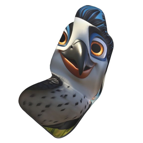 Picia Joyful Animated Bird Print Waterproof Sweating Car Seat Cover for Post Gym Workout, Running, Beach and Hiking, Universal Fit Anti-Slip Bucket Seat Protector