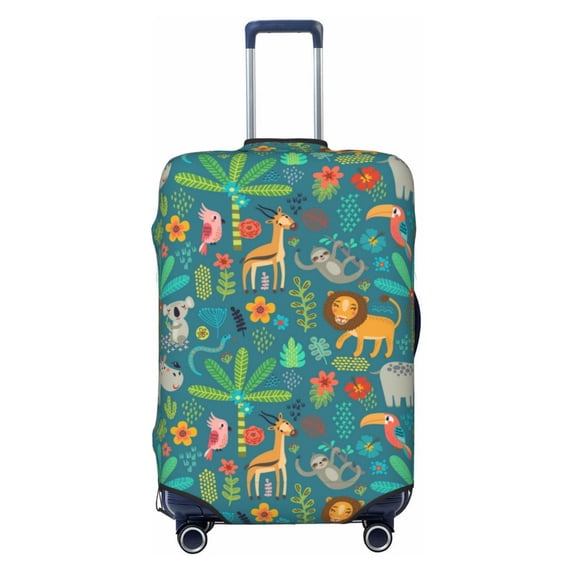Picia Jungle Animals Luggage Protector Cover Thicken Suitcase Protector Cover Fit 18-32 Inch Luggage-Medium