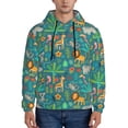thumbnail image 1 of Picia Jungle Animals Pattern Casual Men's Hoodie - Lightweight Hooded Sweatshirt with Kangaroo Pocket, Comfortable Pullover for Everyday, Travel-Medium, 1 of 7
