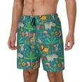 thumbnail image 1 of Picia Jungle Animals pattern Mens Swim Trunks with Compression Liner Stretch Beach Shorts Quick Dry with Zipper Pockets No-Chafing Board Shorts-3X-Large, 1 of 1