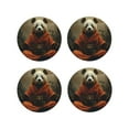 thumbnail image 1 of Picia Jungle Meditating Panda Printed Leather Coasters for Drinks, 4" Drink Coasters Set of 4 for Tabletop Protection, Handmade Luxurious Home Décor and Housewarming Gift -Round Shape, 1 of 6