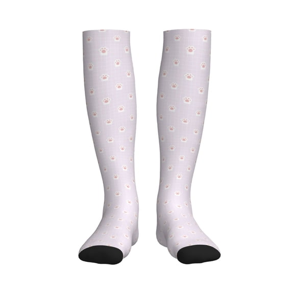Picia Kawaii Cat Paw Printed Sports Compression Socks - 15-20mmHg Graduated Compression, High-Performance Soft and Breathable Socks for Men and Women