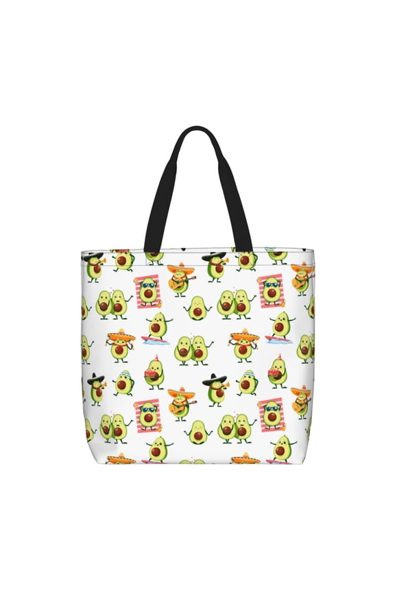 Kawaii Mexican Avocado for Tote Bag for Women with Zipper, Gym Tote with Compartments, Laptop Work Tote Nurse Dance Yoga Bag for Sport, Travel
