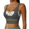 thumbnail image 1 of Picia Keep Life Simple Daisy Flower Sports Bra for Women,Padded Strappy Sports Bras Medium Support Yoga Bra with Removable Cups,Running Yoga Bra-X-Large, 1 of 9
