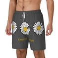 thumbnail image 1 of Picia Keep Life Simple Daisy Flower pattern Mens Swim Trunks with Compression Liner Stretch Beach Shorts Quick Dry with Zipper Pockets No-Chafing Board Shorts-Small, 1 of 9