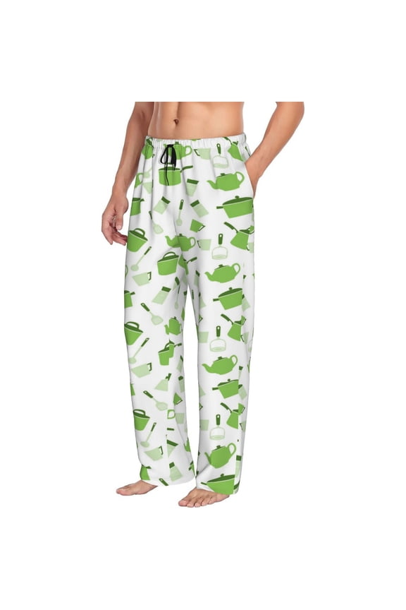 Kitchen Utensiles Cooking Pots Mens Soft Woven Cotton Elastic Waistband Sleep Pajama Pant Lounge Sleep Pant With Pockets And Drawstring-XX-Large