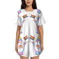 thumbnail image 1 of Picia LGBT Gnomes Pajamas Sets for Women Soft Short-Sleeved Pjs with Lounge Shorts Two Piece Sleepwear-X-Large, 1 of 9