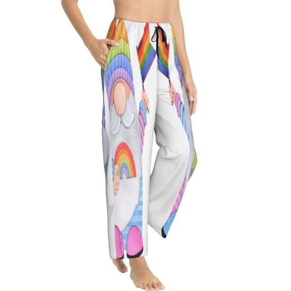 Picia LGBT Gnomes Womens Soft Woven Cotton Elastic Waistband Sleep Pajama Pant Lounge Sleep Pant With Pockets And Drawstring-X-Large