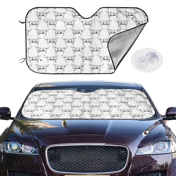 Picia Labrador Retriever Dog Curved Windshield Sunshade Accordion Folding Style Auto Shade for Car Truck SUV Van Blocks UV Ray Sun Visor Protector -Medium