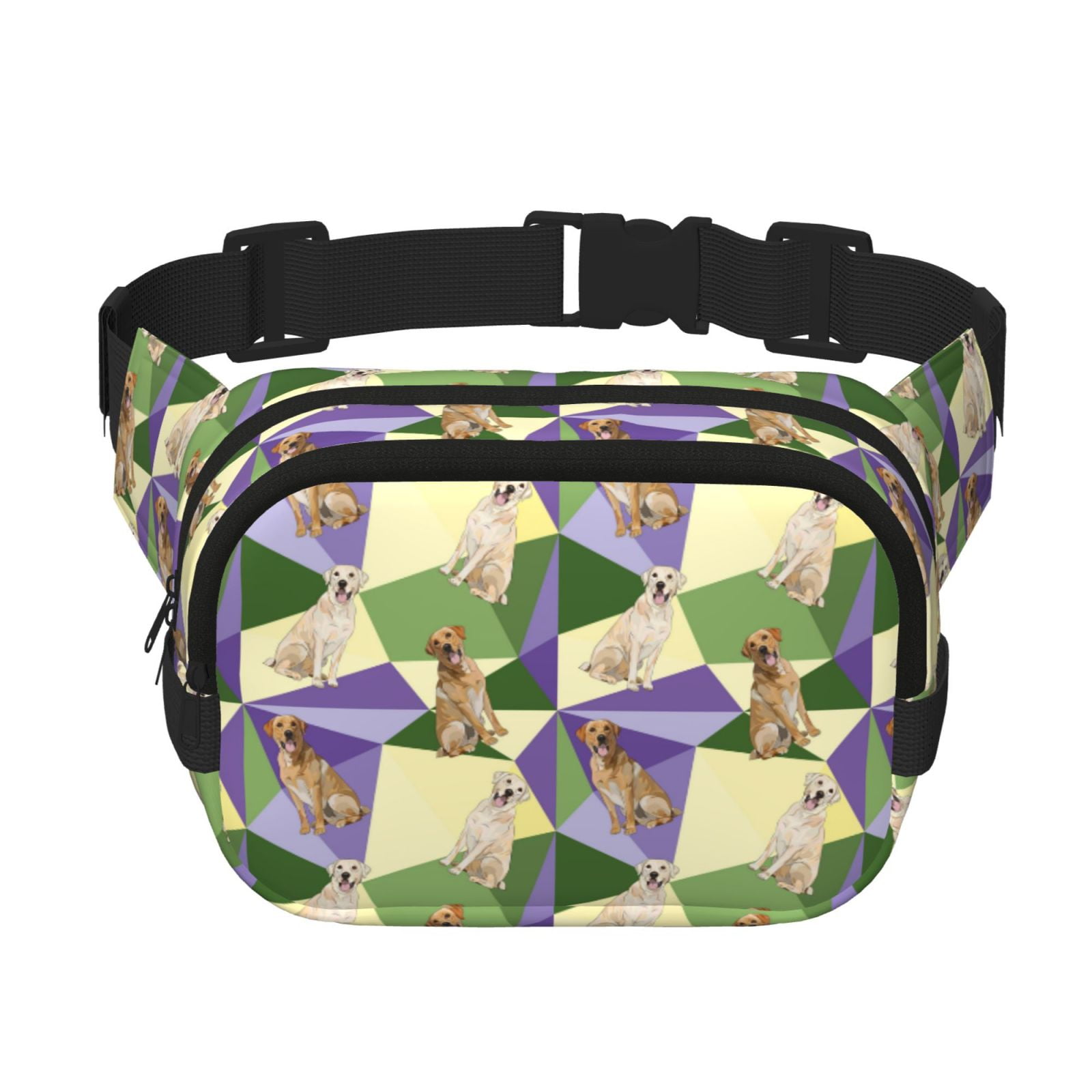 Picia Labrador Retriever Dog Print Square Double-Layer Waist Bag Mini Adjustable Waist Belt Bag Exercise Running Travel Hiking