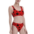 thumbnail image 1 of Picia Ladybug Pattern Women's High Waisted Bikini Scoop Neck Swimsuit Two Pieces Bathing Suit-, 1 of 8