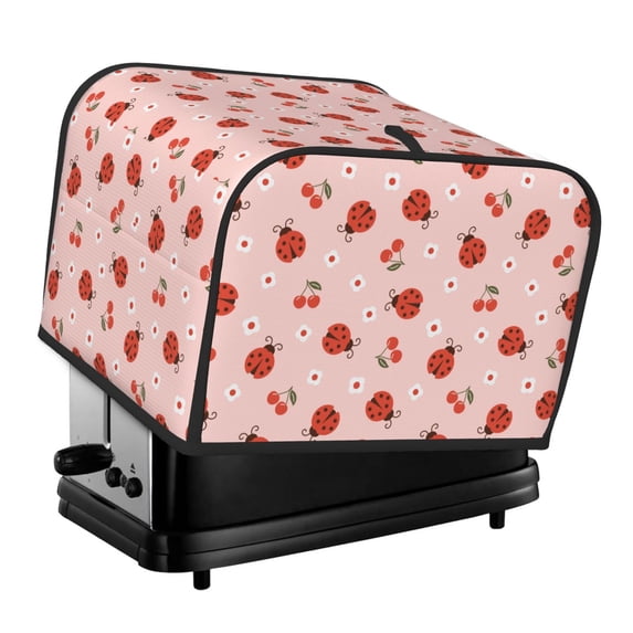 Picia Ladybug With Flower Print 4 Slice Toaster Cover , Toaster Protector Dustproof Kitchen Appliance Cover, Kitchen Appliance Dustproof Protector