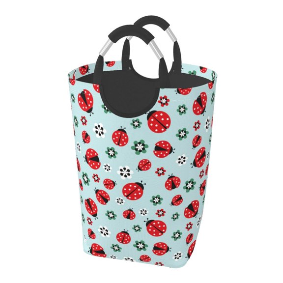 Picia Ladybugs And Flowers 1 Laundry Basket With Handles Laundry Hamper Toys Storage Organizer Foldable Bucket Washing Bin Dirty Clothes Bag For Home Bathroom Bedroom Dorm
