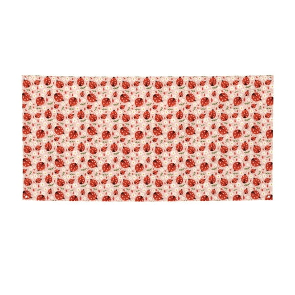 Picia Ladybugs With Heart Spots Pattern Party Banner, Festive Decoration, Holiday Banner, Celebration Decor, Event Banner, Reusable Party Banner-Medium