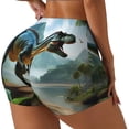 thumbnail image 1 of Picia Lake Forest Dinosaur A Printed Workout Shorts for Women Seamless Scrunch Butt Lifting High Waisted Yoga Gym Booty Running Moisture-wicking Short Pants-X-Large, 1 of 9