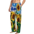 thumbnail image 1 of Picia Landscape With Sunflowers Mens Soft Woven Cotton Elastic Waistband Sleep Pajama Pant Lounge Sleep Pant With Pockets And Drawstring-XX-Large, 1 of 9