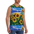 thumbnail image 1 of Picia Landscape With Sunflowers mens Cotton Tank Undershirts , Moisture-wicking Ribbed Tanks, Lightweight Cotton Tank Undershirts-X-Large, 1 of 8