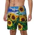 thumbnail image 1 of Picia Landscape With Sunflowers pattern Mens Swim Trunks with Compression Liner Stretch Beach Shorts Quick Dry with Zipper Pockets No-Chafing Board Shorts-X-Large, 1 of 1
