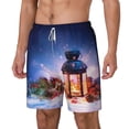 thumbnail image 1 of Picia Lantern On Snow With Christmas pattern Mens Swim Trunks with Compression Liner Stretch Beach Shorts Quick Dry with Zipper Pockets No-Chafing Board Shorts-Large, 1 of 9