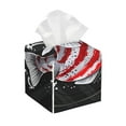 thumbnail image 1 of Picia Largemouth Bass Fish in USA Pattern Tissue Box Cover,PVC Leather Square Holder,Tissue Box Holder with Magnetic Bottom,Facial Paper Organizer Dispenser-5.2"X5.2"X5.2", 1 of 8