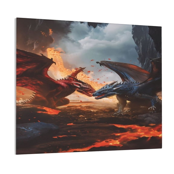Picia Lava Dragon Pattern Decorative Picture – Unique Wall Art, Modern Canvas Print for Trendy Interiors (Horizontal)