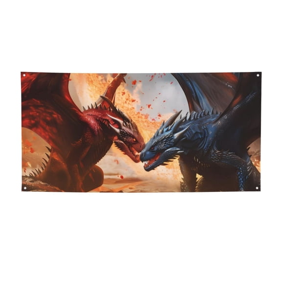 Picia Lava Dragon Pattern Party Banner, Festive Decoration, Holiday Banner, Celebration Decor, Event Banner, Reusable Party Banner-Medium