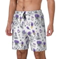 thumbnail image 1 of Picia Lavender Bicycle pattern Mens Swim Trunks with Compression Liner Stretch Beach Shorts Quick Dry with Zipper Pockets No-Chafing Board Shorts-, 1 of 9