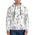 thumbnail image 1 of Picia Lavender Flowers Pattern Casual Men's Hoodie - Lightweight Hooded Sweatshirt with Kangaroo Pocket, Comfortable Pullover for Everyday, Travel-4X-Large, 1 of 7