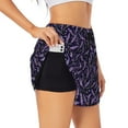 thumbnail image 1 of Picia Lavender Flowers Pattern Women's 2 in 1 Athletic Running Shorts High Waisted Workout Casual Gym Sweat Shorts with Comfy Liner Zipper Pockets-Medium, 1 of 9