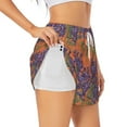 thumbnail image 1 of Picia Lavender Flowers Pattern Women's 2 in 1 Athletic Running Shorts High Waisted Workout Casual Gym Sweat Shorts with Comfy Liner Zipper Pockets-Medium, 1 of 9