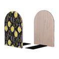 thumbnail image 1 of Picia Lavender Flowers Pattern Wood Bookends for Shelves,Non-slip Bookends, Heavy Duty Wooden Bookend Support,1 Pair, 1 of 8