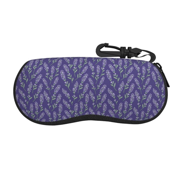 Picia Lavender Flowers Print Sunglasses Case, Eyeglasses Case Protector Large Glasses Case, Key Lock Case Protective Glasses Holder Eyeglasses Cases