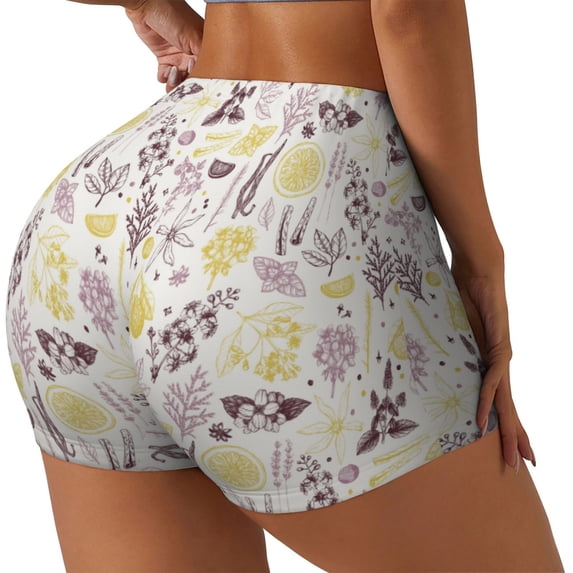 Picia Lavender Flowers Printed Workout Shorts for Women Seamless Scrunch Butt Lifting High Waisted Yoga Gym Booty Running Moisture-wicking Short Pants-XX-Large