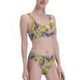 thumbnail image 1 of Picia Lavender Flowers Women's High Waisted Bikini Scoop Neck Swimsuit Two Pieces Bathing Suit-XX-Large, 1 of 8