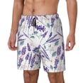 thumbnail image 1 of Picia Lavender Flowers pattern Mens Swim Trunks with Compression Liner Stretch Beach Shorts Quick Dry with Zipper Pockets No-Chafing Board Shorts-3X-Large, 1 of 9