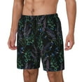 thumbnail image 1 of Picia Lavender Flowers pattern Mens Swim Trunks with Compression Liner Stretch Beach Shorts Quick Dry with Zipper Pockets No-Chafing Board Shorts-Large, 1 of 9