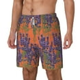 thumbnail image 1 of Picia Lavender Flowers pattern Mens Swim Trunks with Compression Liner Stretch Beach Shorts Quick Dry with Zipper Pockets No-Chafing Board Shorts-X-Large, 1 of 9