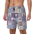 thumbnail image 1 of Picia Lavender Flowers pattern Mens Swim Trunks with Compression Liner Stretch Beach Shorts Quick Dry with Zipper Pockets No-Chafing Board Shorts-X-Large, 1 of 9