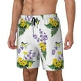 thumbnail image 1 of Picia Lavender Flowers pattern Mens Swim Trunks with Compression Liner Stretch Beach Shorts Quick Dry with Zipper Pockets No-Chafing Board Shorts-X-Large, 1 of 9