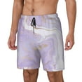 thumbnail image 1 of Picia Lavender Glitter Foil Stripes pattern Mens Swim Trunks with Compression Liner Stretch Beach Shorts Quick Dry with Zipper Pockets No-Chafing Board Shorts-XX-Large, 1 of 9