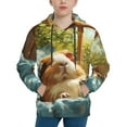 thumbnail image 1 of Picia Lazy Home Style Guinea Pig Pattern Youth Hoodie - Warm Pullover Sweatshirt with Kangaroo Pocket, Ideal for Boys and Girls-Large, 1 of 6