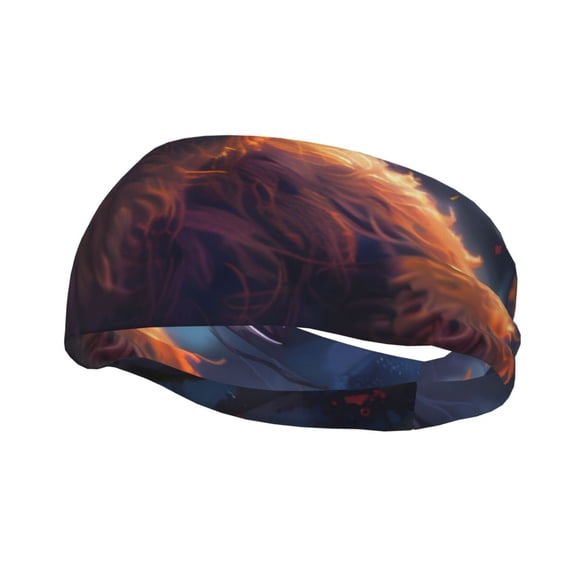 Picia Lazy Stone Bear Print Mens Running Headband,Mens Sweatband Sports Headband for Running,Cycling,Basketball,Yoga,Fitness Workout