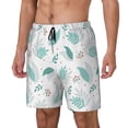 thumbnail image 1 of Picia Leaf Print Green pattern Mens Swim Trunks with Compression Liner Stretch Beach Shorts Quick Dry with Zipper Pockets No-Chafing Board Shorts-, 1 of 9