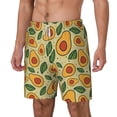 thumbnail image 1 of Picia Leaves Avocado pattern Mens Swim Trunks with Compression Liner Stretch Beach Shorts Quick Dry with Zipper Pockets No-Chafing Board Shorts-X-Large, 1 of 9
