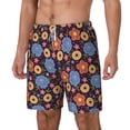 thumbnail image 1 of Picia Leaves Flower pattern Mens Swim Trunks with Compression Liner Stretch Beach Shorts Quick Dry with Zipper Pockets No-Chafing Board Shorts-Large, 1 of 9