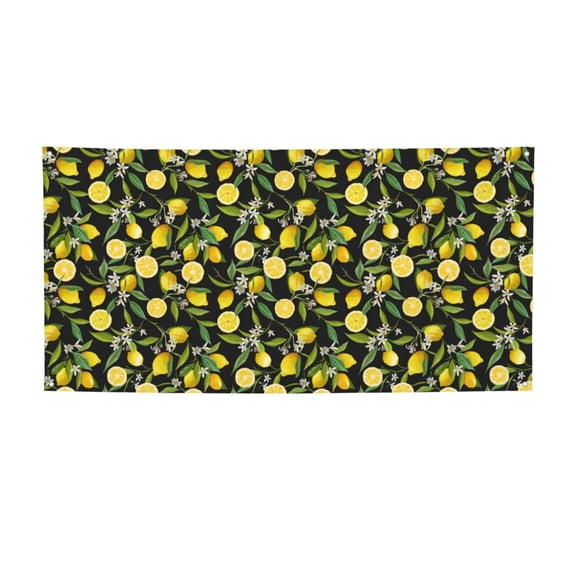 Picia Lemon Fruits Flowers Leaves Pattern Party Banner, Festive Decoration, Holiday Banner, Celebration Decor, Event Banner, Reusable Party Banner-Medium