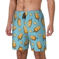 thumbnail image 1 of Picia Lemon Ice Cream pattern Mens Swim Trunks with Compression Liner Stretch Beach Shorts Quick Dry with Zipper Pockets No-Chafing Board Shorts-3X-Large, 1 of 9